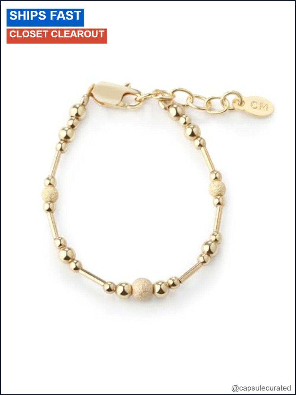 14K Gold-Plated 925 Sterling Silver Adjustable Link Bracelet Gift Box